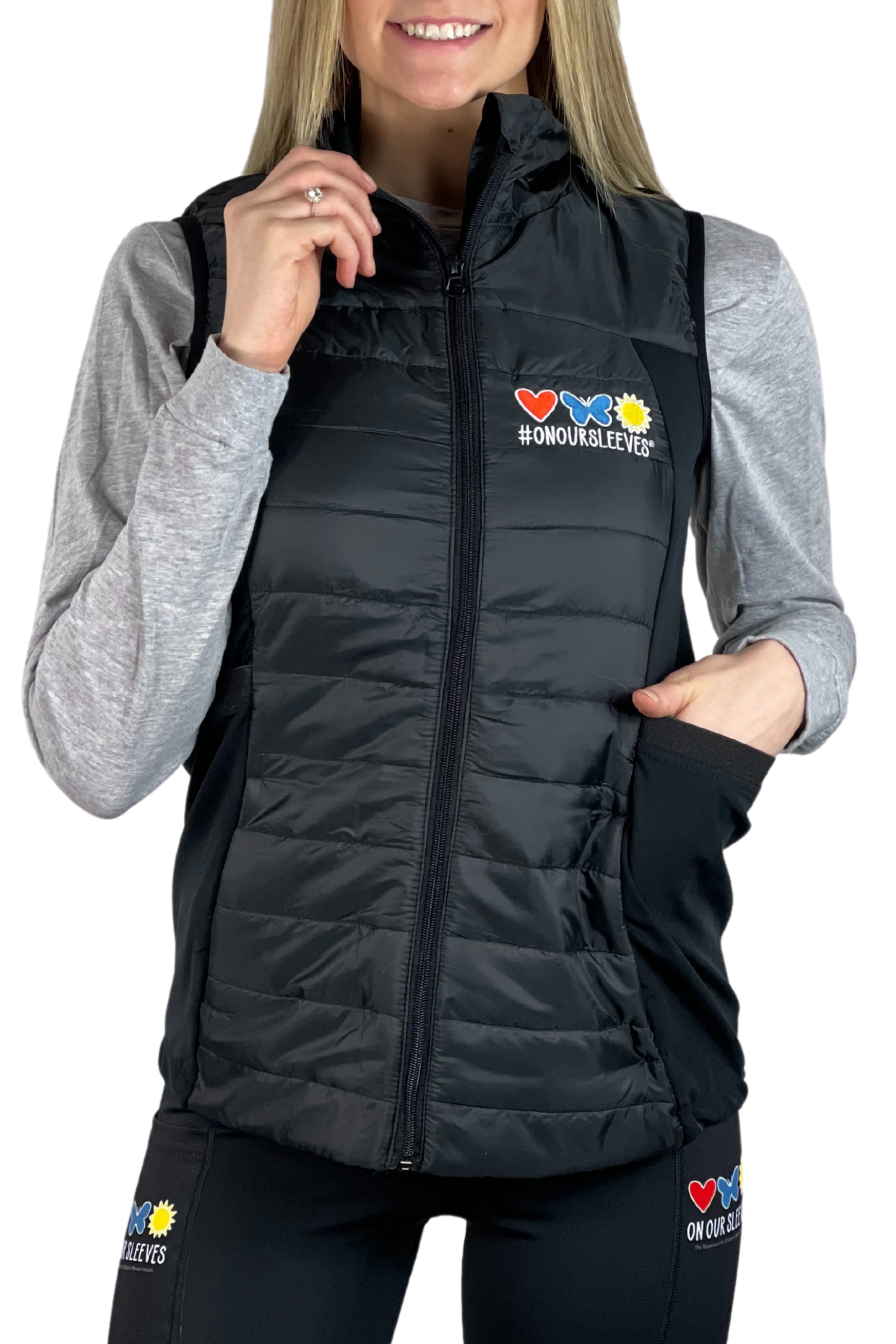 3004 - The  "On Our Sleeves" Performance Vest/Black - FINAL SALE