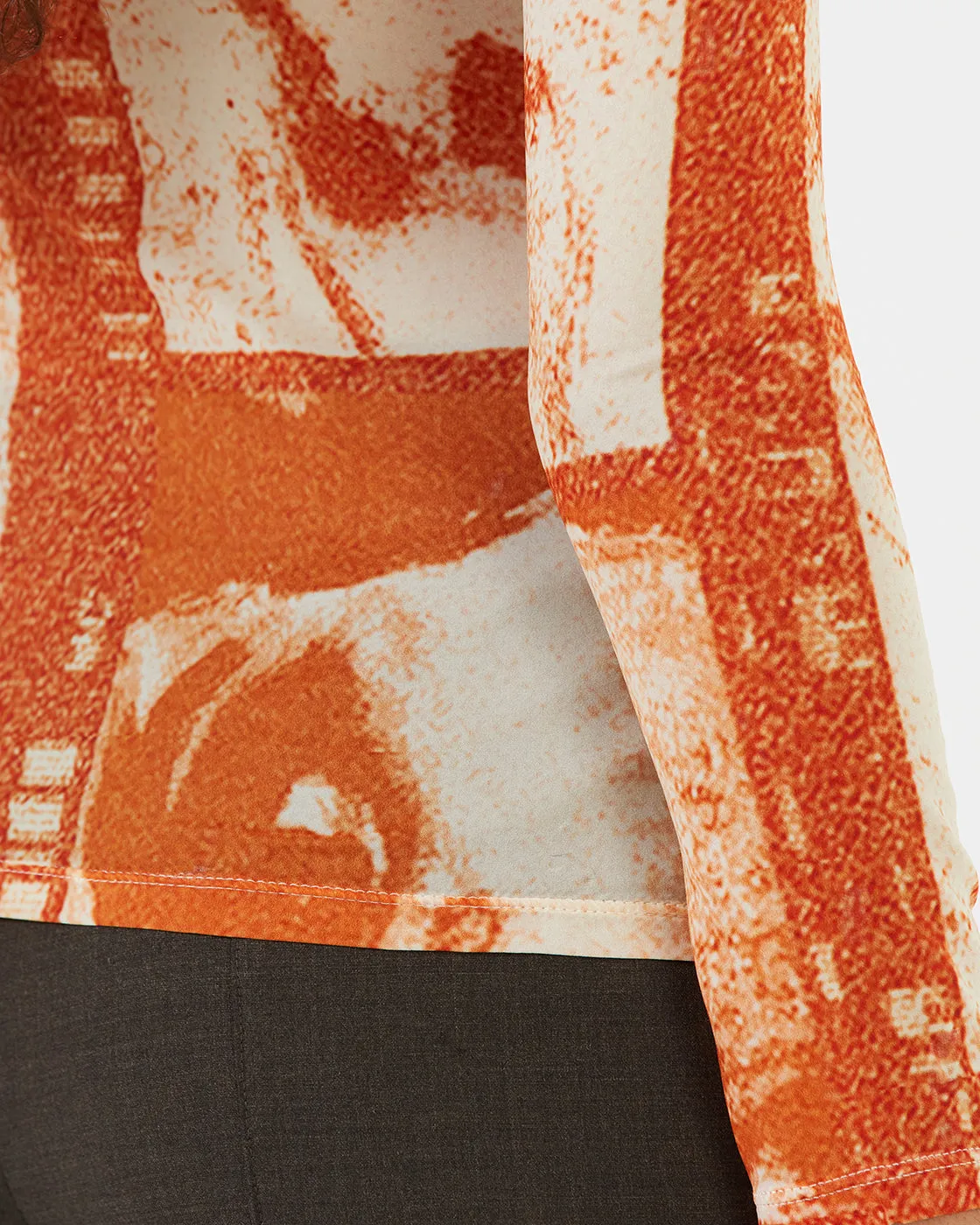 Bronte Top Mesh Print Rust