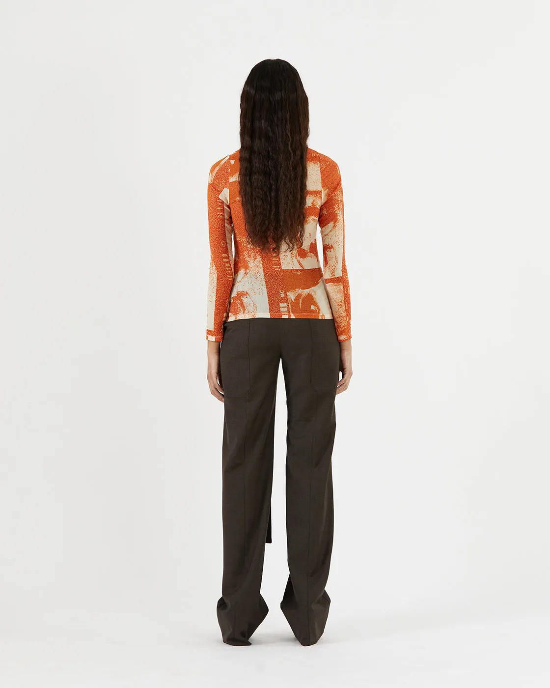 Bronte Top Mesh Print Rust