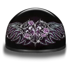 D6-BWH D.O.T. DAYTONA SKULL CAP - W/ BARBED WIRE HEART