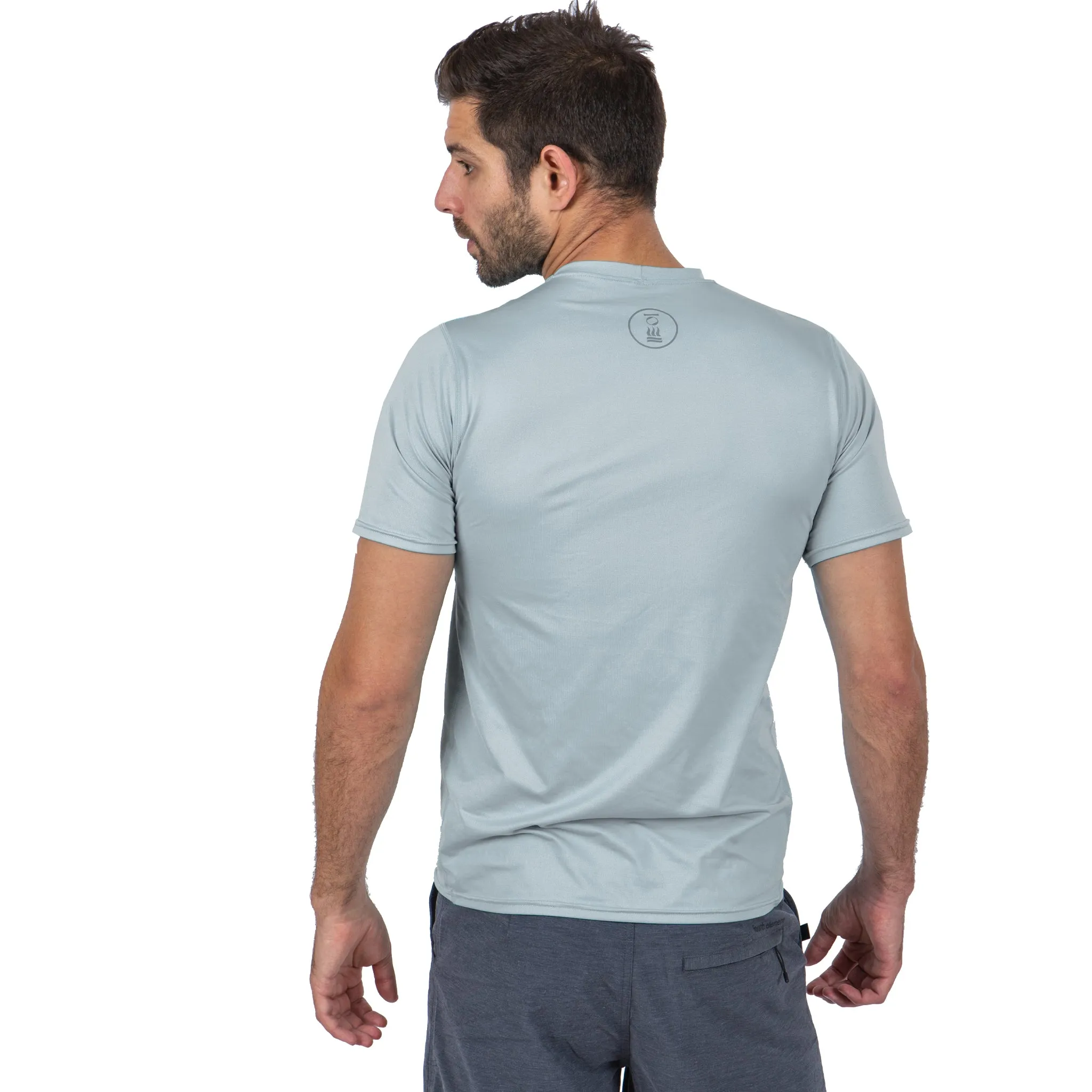 Fourth Element Men's Hydro-T UPF50  Rash Top Short Sleeve Ice Blue