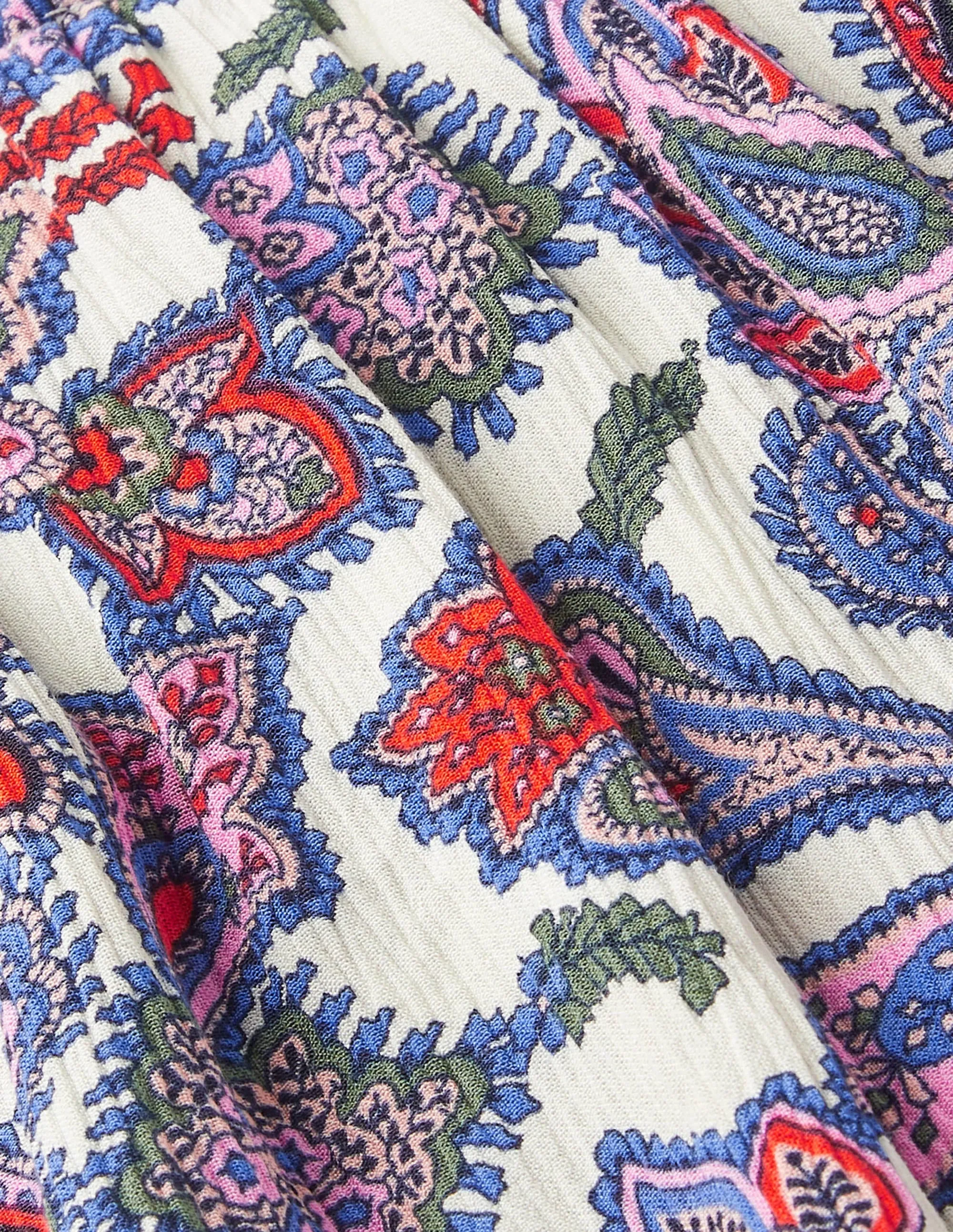 Grace Crinkle Maxi Skirt-Ivory, Paisley Bud