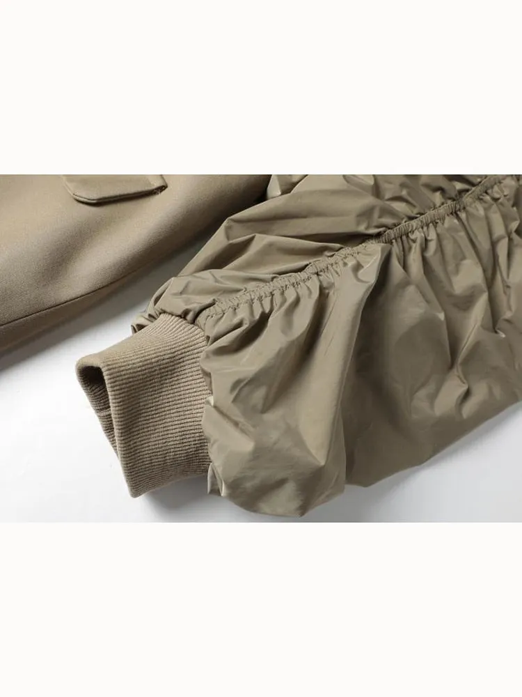 Pre Order:  Ruched Sleeves Loose Fit Jacket