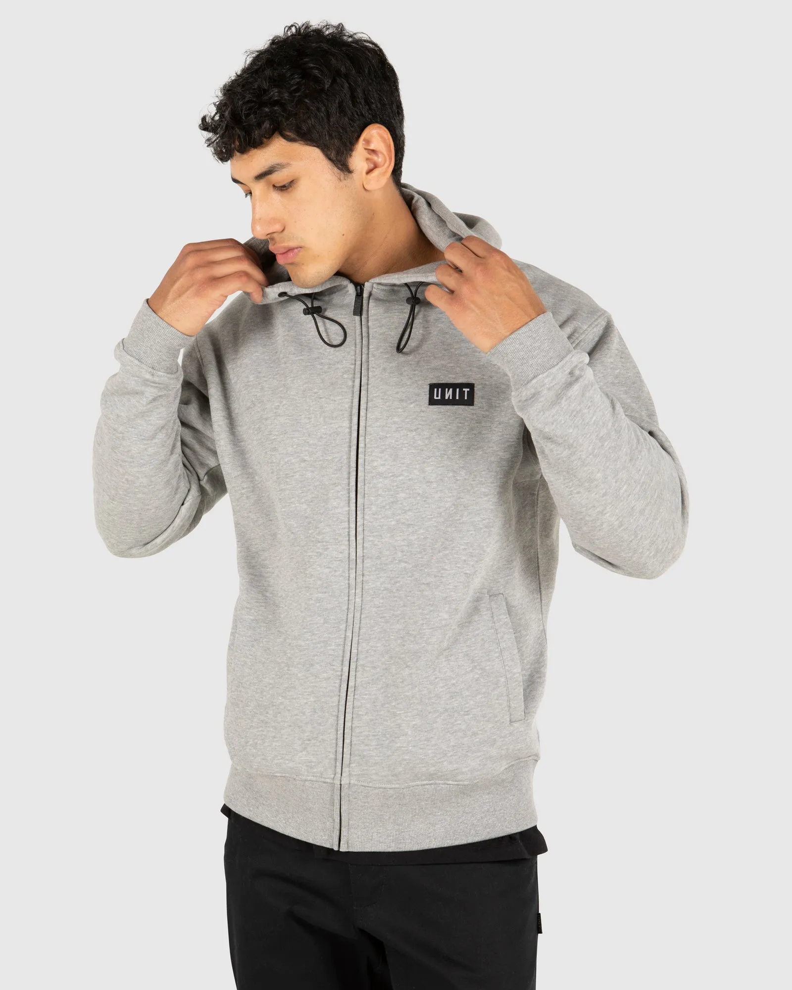 UNIT Mens Stack Zip Thru Hoodie