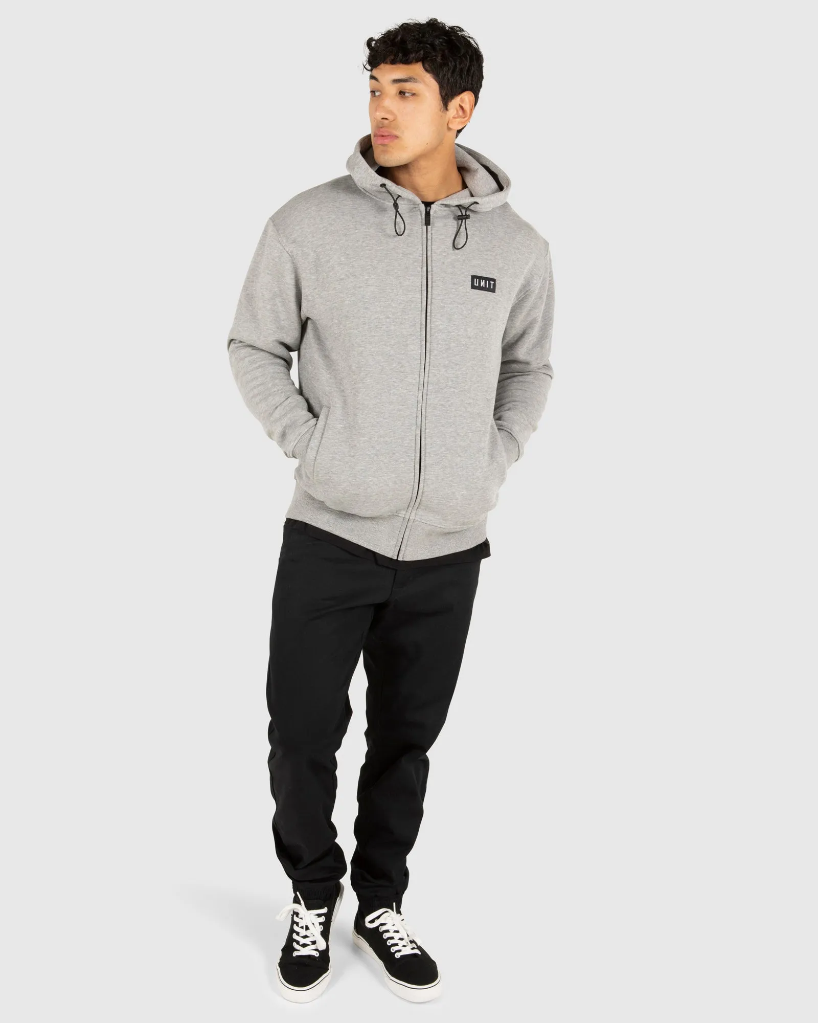 UNIT Mens Stack Zip Thru Hoodie