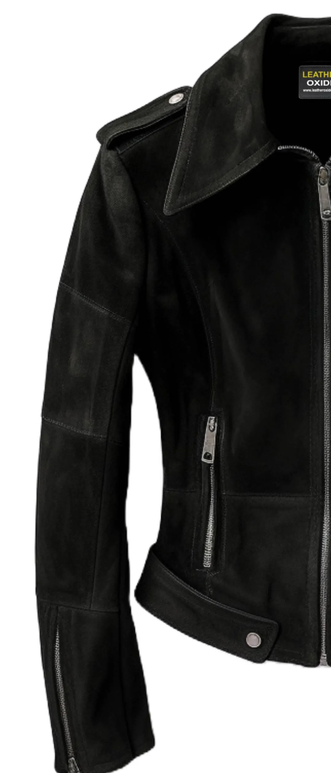 Women Black Suede Leather Jacket
